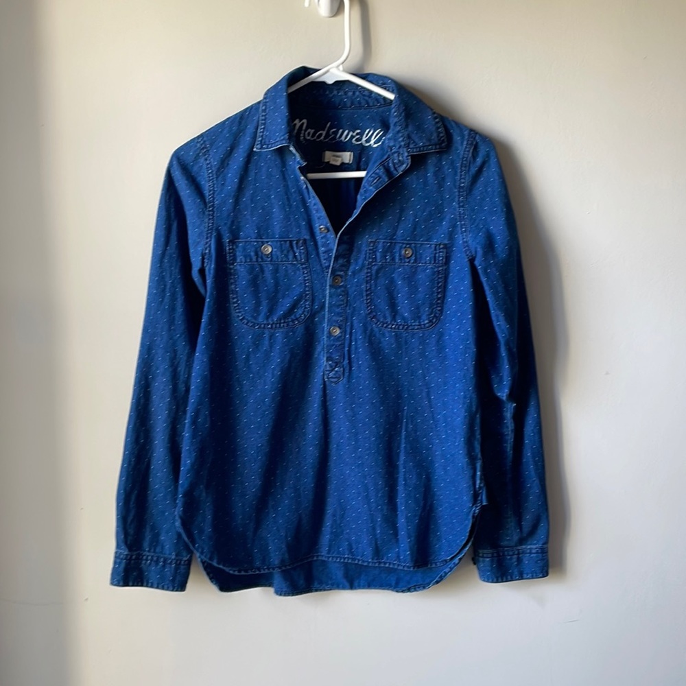 Madewell long sleeve, jean button down, XS